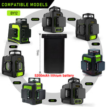 Load image into Gallery viewer, 3.7V 5200mAh Rechargeable Laser Level Lithium Battery Replacement Part for Red/Green Laser MD12R, MD12G and MD12GT, ME16R