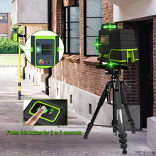 Load image into Gallery viewer, Zokoun ME16R 4D 16 Lines Green Laser Level Flooring Wall Cross-Line Self-leveling W/ Remote Control 5200mah Li-ion Battery