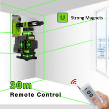 Load image into Gallery viewer, Zokoun ME16R 4D 16 Lines Green Laser Level Flooring Wall Cross-Line Self-leveling W/ Remote Control 5200mah Li-ion Battery