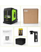 Load image into Gallery viewer, Zokoun Green Laser Level, Self Leveling Cross Line Large Fan Angle 110 Vertical/Horizontal Line with 360° Magnetic Base, Class 2 Standard, Recommended for Indoor use(GF011G)