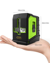 Load image into Gallery viewer, Zokoun Green Laser Level, Self Leveling Cross Line Large Fan Angle 110 Vertical/Horizontal Line with 360° Magnetic Base, Class 2 Standard, Recommended for Indoor use(GF011G)