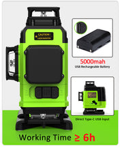 Lade das Bild in den Galerie-Viewer, Zokoun Laser Module Floor and Wall Powerful Green 16 Lines, 360° Rotary Self-leveling Laser Level Horizontal&Vertical Cross With Wireless Control 4D Laser Level with Li-ion Battery (IE16R)