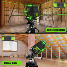 Cargar imagen en el visor de la galería, Zokoun ME16R 4D 16 Lines Green Laser Level Flooring Wall Cross-Line Self-leveling W/ Remote Control 5200mah Li-ion Battery
