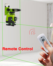 Load image into Gallery viewer, Zokoun IE12,12 Lines Green Beam 360° Rotary Self-leveling Laser Level Horizontal&amp;Vertical Cross Line Leveler With Wireless Control 3D Laser Level with Li-ion Battery
