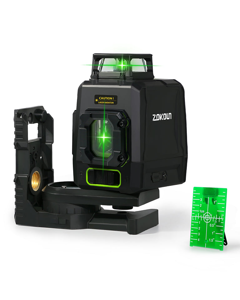 Zokoun 360 Cross Line Laser, Self-Leveling Green Beam Laser Level Dual Plane Leveling and Alignment Line Laser Level -One 360° Vertical Line -Magnetic Pivoting (AK1CG)