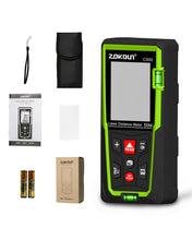 Załaduj obraz do przeglądarki galerii, Zokoun Laser Distance Measure 165Ft, Backlit LCD, M/in/Ft with High Accuracy Pythagorean Mode, Measure Distance, Area and Volume, Record Storage 99 data and include 2 AAA Battery (CS50)

