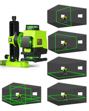 Cargar imagen en el visor de la galería, Zokoun Laser Module Floor and Wall Powerful Green 16 Lines, 360 Rotary Self-leveling Laser Level Horizontal&amp;Vertical Cross With Wireless Control 4D Laser Level with Li-ion Battery (IE16)
