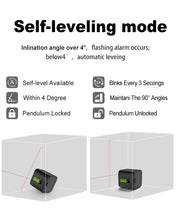 Lade das Bild in den Galerie-Viewer, Zokoun Red beam Laser Level, Cross Line Laser with Magnetic Bracket, Self-Leveling Vertical and Horizontal Line, Rotatable 360 Degree, NOT recommended for outdoor use(MD02RS PLUS-Red)
