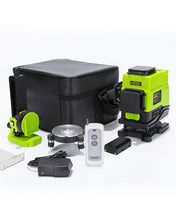 Cargar imagen en el visor de la galería, Zokoun IE12,12 Lines Green Beam 360° Rotary Self-leveling Laser Level Horizontal&amp;Vertical Cross Line Leveler With Wireless Control 3D Laser Level with Li-ion Battery
