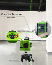 Załaduj obraz do przeglądarki galerii, Zokoun 3D German Brand Module Green Line Laser Level 5200mAh Battery with USB Rechargeable, Remote Control Horizontal &amp; Vertical Measuring Tool (GF120)
