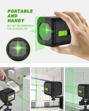 Lade das Bild in den Galerie-Viewer, Zokoun Green beam Laser Level, Cross Line Laser with Magnetic Bracket, Self-Leveling Vertical and Horizontal Line, Rotatable 360 Degree, NOT recommended for outdoor use(MD02GS PLUS-Green)
