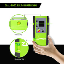 Загрузить изображение в средство просмотра галереи, Zokoun DC12G laser receiver ONLY use with Zokoun Line Laser Level(AK1CG/AK2CG/AK360G, IE12/IE16/IE16R, 93T/GF120),50m/164ft (Turn on) Outdoor Pulse Mode
