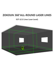 Load image into Gallery viewer, ZOKOUN 93T-2 3D Green Line Laser
