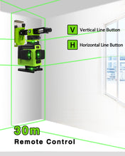Lade das Bild in den Galerie-Viewer, Zokoun Laser Module Floor and Wall Powerful Green 16 Lines, 360° Rotary Self-leveling Laser Level Horizontal&amp;Vertical Cross With Wireless Control 4D Laser Level with Li-ion Battery (IE16R)
