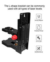 Lade das Bild in den Galerie-Viewer, Zokoun Multifunctional L-Shape Magnetic Bracket Laser Level Adapter-Alternative to A Standard 1/4&quot;and 5/8&quot;Thread,Fully-Adjustable Magnetic Pivoting Base to 360 Degree for Wall &amp; Ceiling Mount(LB01)
